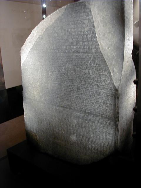 rosetta stone egyptian hieroglyphics. shot of the Rosetta Stone.
